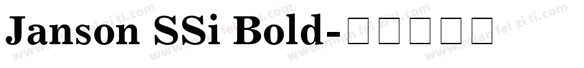 Janson SSi Bold字体转换